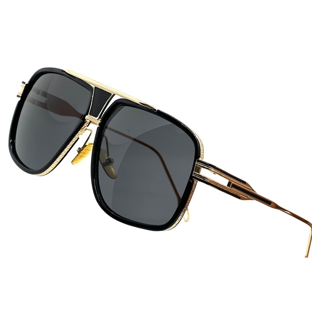 Women Sunglasses Rectangular Stylish Black Gold Designer Style UV Protection New - Picture 10 of 11